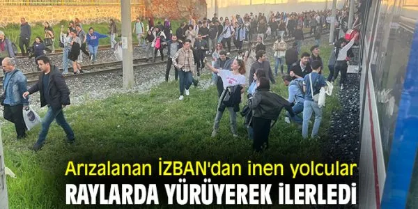 İZBAN’da Teknik Arıza: Vatandaşlar Raylarda Yürüdü
