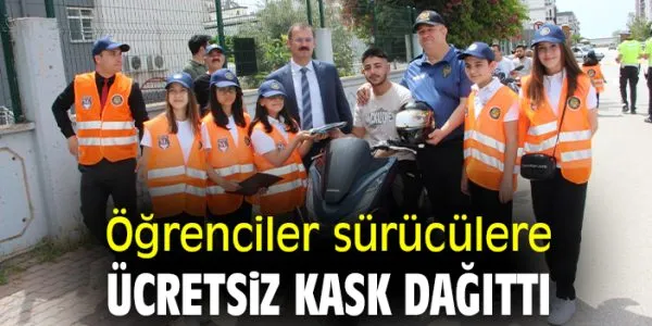 Öğrencilerden sürücülere kask uyarısı! Kumluca’da proje hayata geçirildi