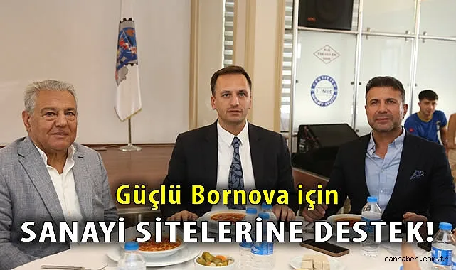 Bornova Belediye Başkanı Esiki, Sanayi Sitesi ile Buluştu – Güçlü Destekler<br><br>Bornova Belediye Başkanı Ömer Eşki’nin 3. Sanayi Sitesi İşletme Kooperatifi Başkanı Şenol Demirel ve esnafla buluşması ve verilen destekleri konuşmaları vurgulanmıştır.
