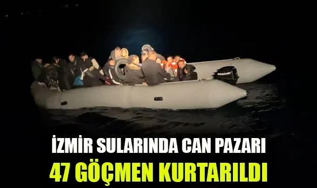 Sahil Güvenlik Ekipleri Dikili’de 47 Göçmeni Kurtardı!