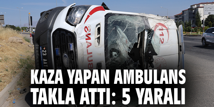 Ambulansla araç çarpıştı, 5 yaralı!