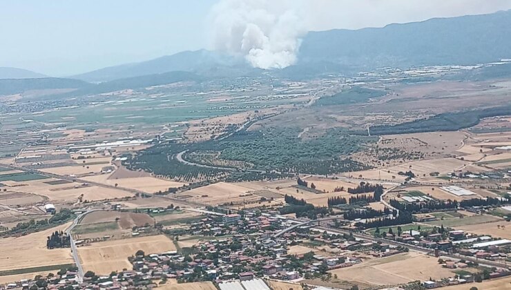 İzmir’de Devam Eden Orman Yangınına Havadan ve Karadan Müdahale!