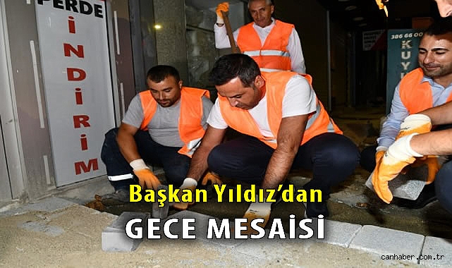 Çiğli Belediyesi Başkanı Yıldız, Kasaplar Meydanı Yolunda Gece Mesaisine Katıldı