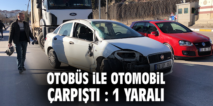Halk Otobüsü ile Araç Çarpıştı: 1 Yaralı!