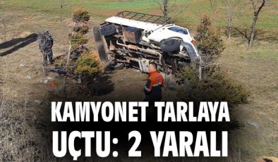 Bolu’da Kamyonet Tarlaya Uçtu, İki Yaralı!