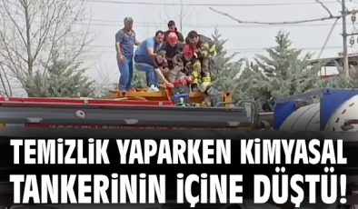 Tır Tankına Düşen İşçinin Hayati Tehlikesi Var!