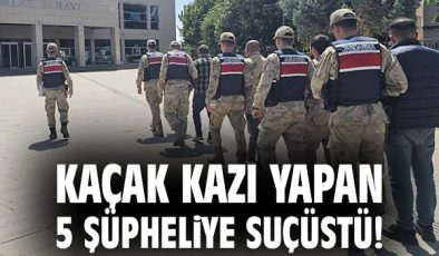 İzinsiz Kazı Yapan 5 Kişi Yakalandı!