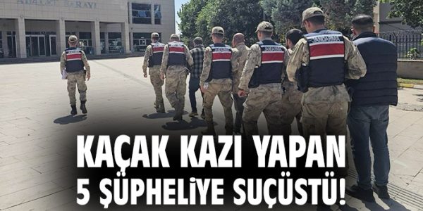 İzinsiz Kazı Yapan 5 Kişi Yakalandı!