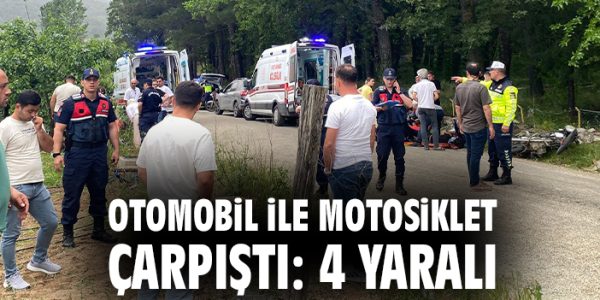 Bayramiç’te Otomobil ve Motosiklet Çarpıştı!