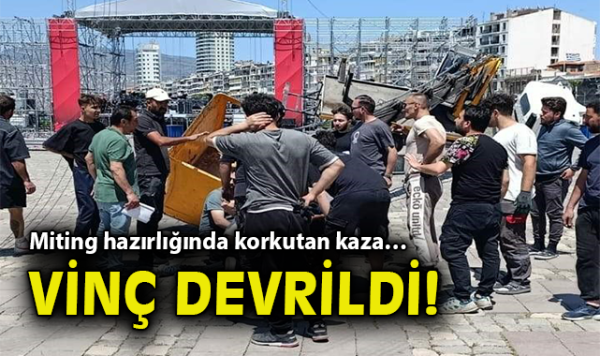 CHP Mitingi Alanında Vinç Kazası: 1 Yaralı
