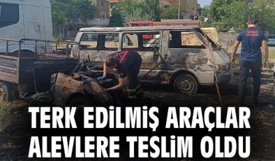 Cumhuriyet Mahallesi’nde Terk Edilmiş Araç Yangını