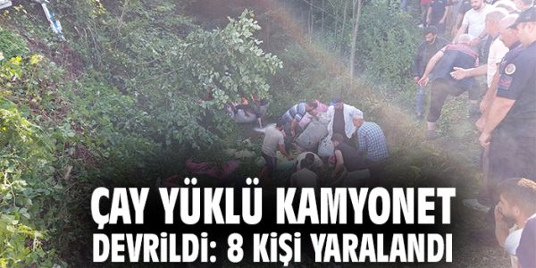 Çay Kamyoneti Menfeze Düştü: 8 Yaralı!