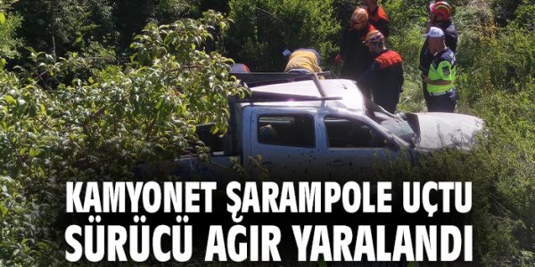 Bademkaya’da Kamyonet Devrildi, Sürücü Yaralandı
