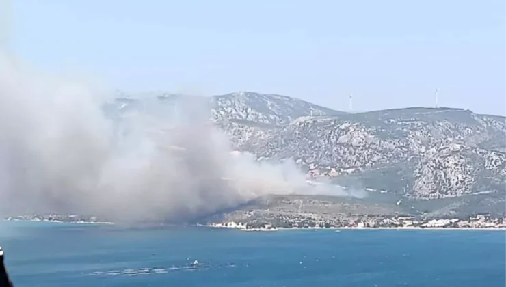 İzmir Karaburun’da Orman Yangınına Müdahale Başladı