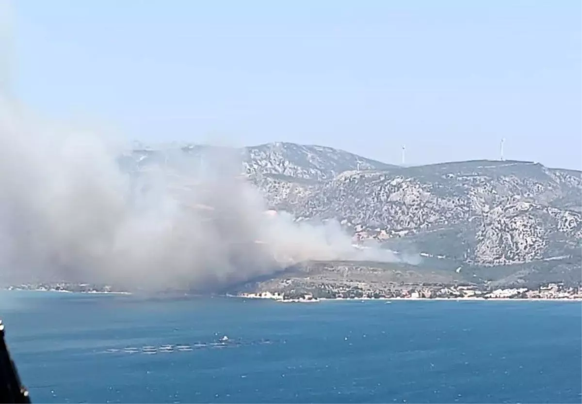 İzmir Karaburun’da Orman Yangınına Müdahale Başladı