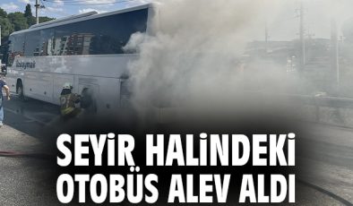 İzmir-Ankara Yolunda Yangın! Otobüs Tahliye Edildi