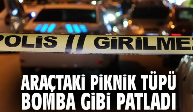 Piknik Tüpü Patladı: Alışverişe Giden Sürücü Yaralandı!