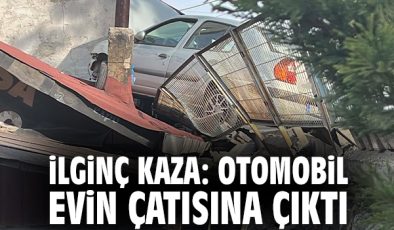 Gebze’de Araç Çatıya Çıktı, Şans Eseri Yaralanan Yok