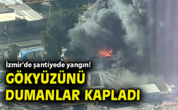 Bayraklı’da Şantiye Yangını, Alevler Büyüyor!