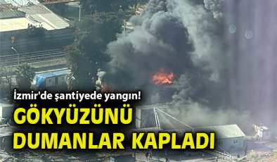 Bayraklı’da Şantiye Yangını, Alevler Büyüyor!