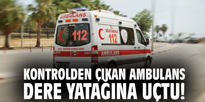 Ambulans Dere Yatağına Yuvarlandı, Yaralı Yok!