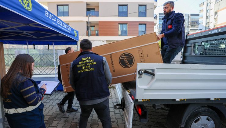 Buca Belediyesi’nden selden etkilenen ailelere eşya desteği