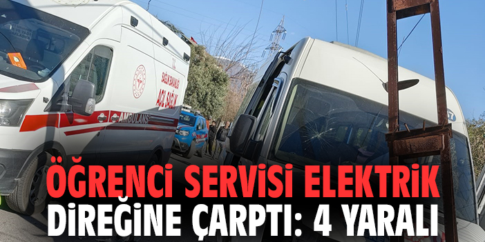 Minibüs Elektrik Direğine Çarptı: 4 Yaralı!